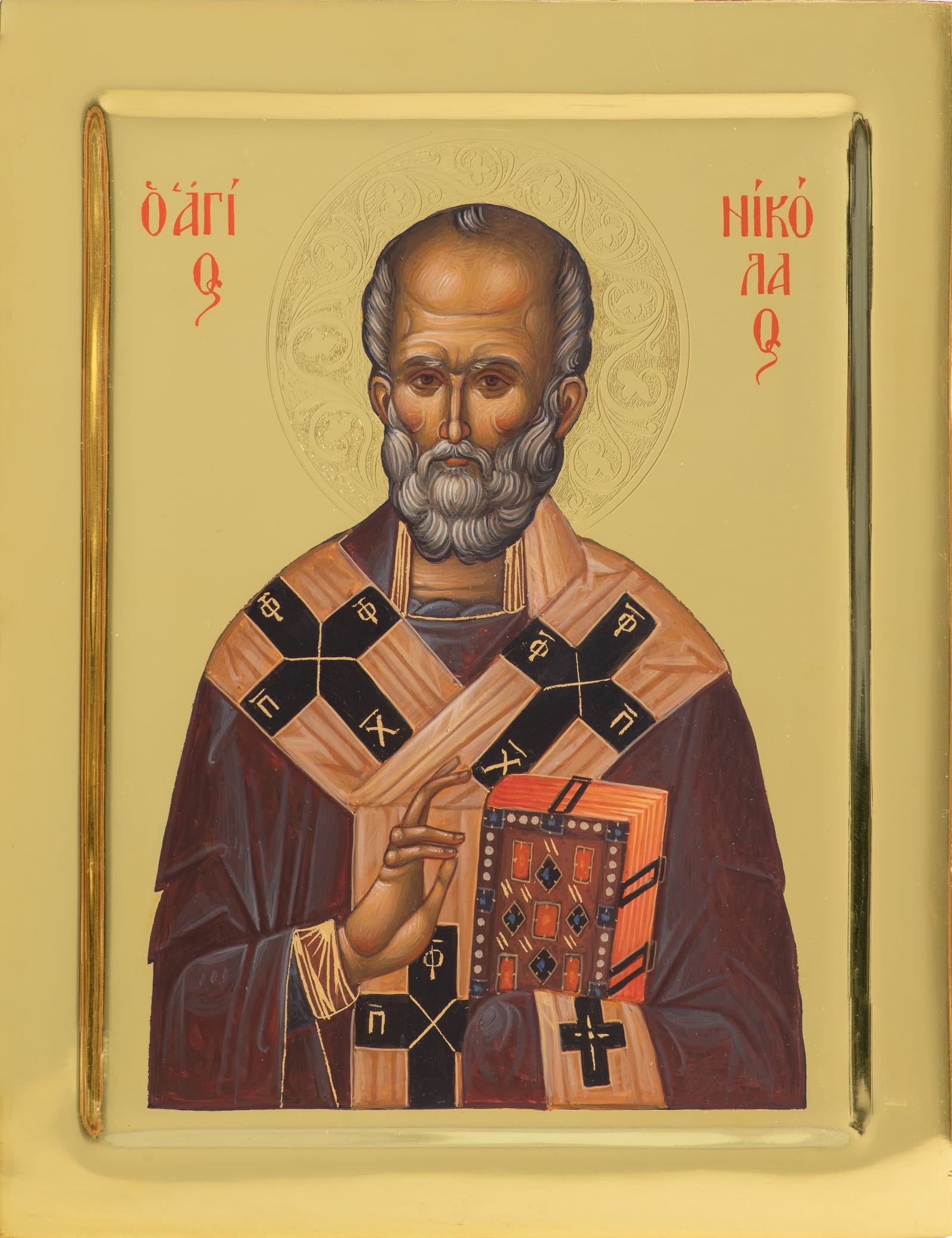 Icoană Sfântul Nicolae - pictată manual pe lemn