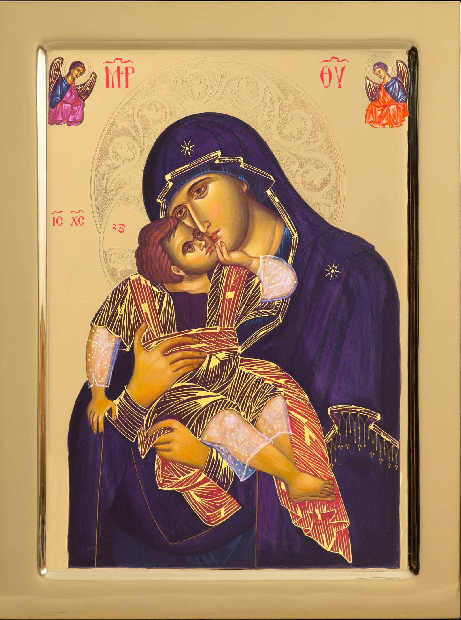 Icoană Maica Domnului Glykofilousa - pictată manual pe lemn